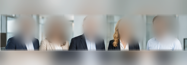 Teamfoto mit anonymisierten Gesichtern